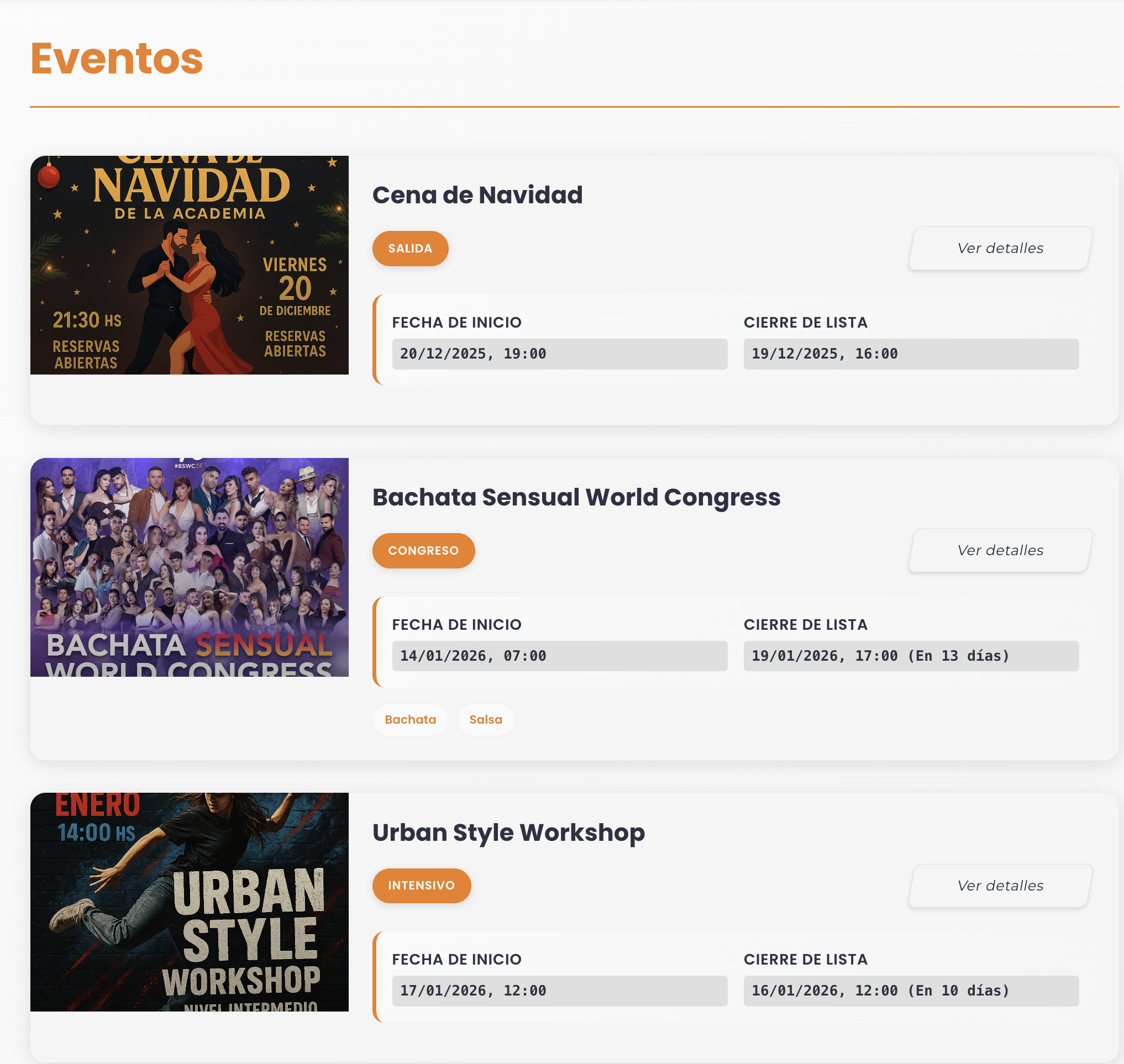 Organización de eventos y talleres